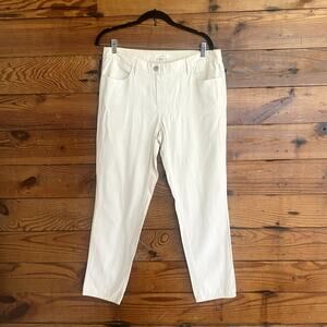 Loft ivory cotton linen pants size 6